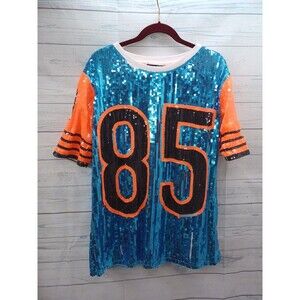 Sequin 85 Jersey Shirt Ocho Cinco Sequined One Size Chest: 46" Blue Orange